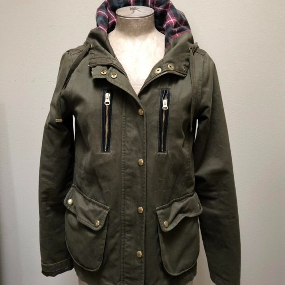 Topshop Khaki hooded lightweight jacket
